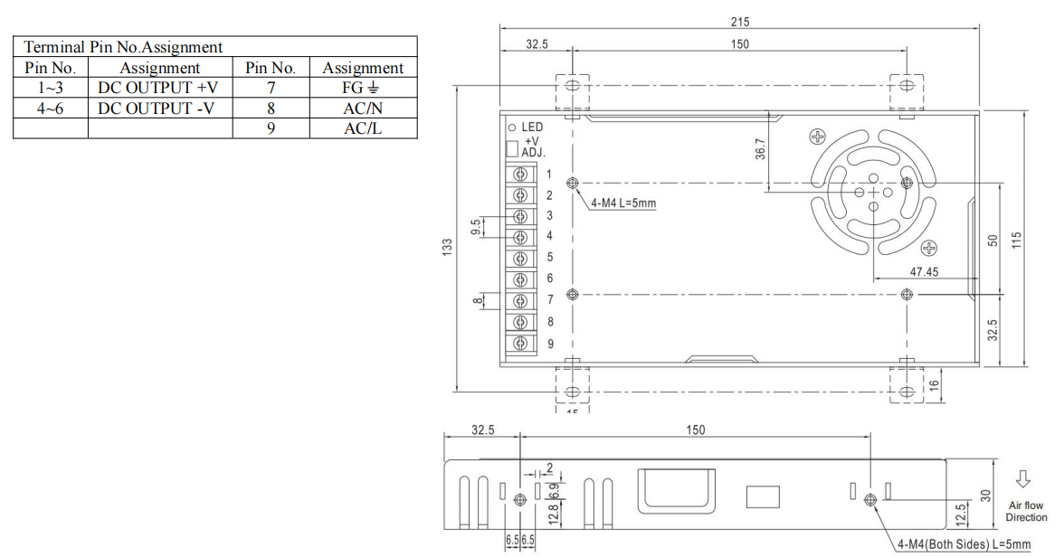 IPAS0-350/xx-A1 Dimensions