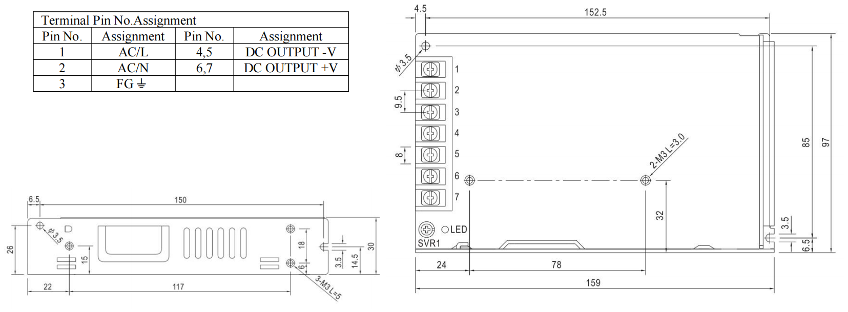 IPAS0-150/xx-A1 Dimensions